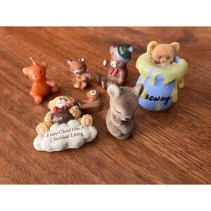 Vintage Miniature Teddy Bear Figurine Lot Marjorie Sarnat Hamilton Gifts 7pc
